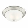 Designers Fountain 13in 2-Light Pewter Interior Ceiling Light Flush Mount with Etched Glass Shade 1257M-PW-W